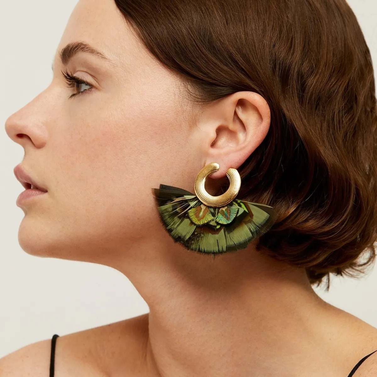 Online Gas Bijoux Positano earrings gold Greenmultico