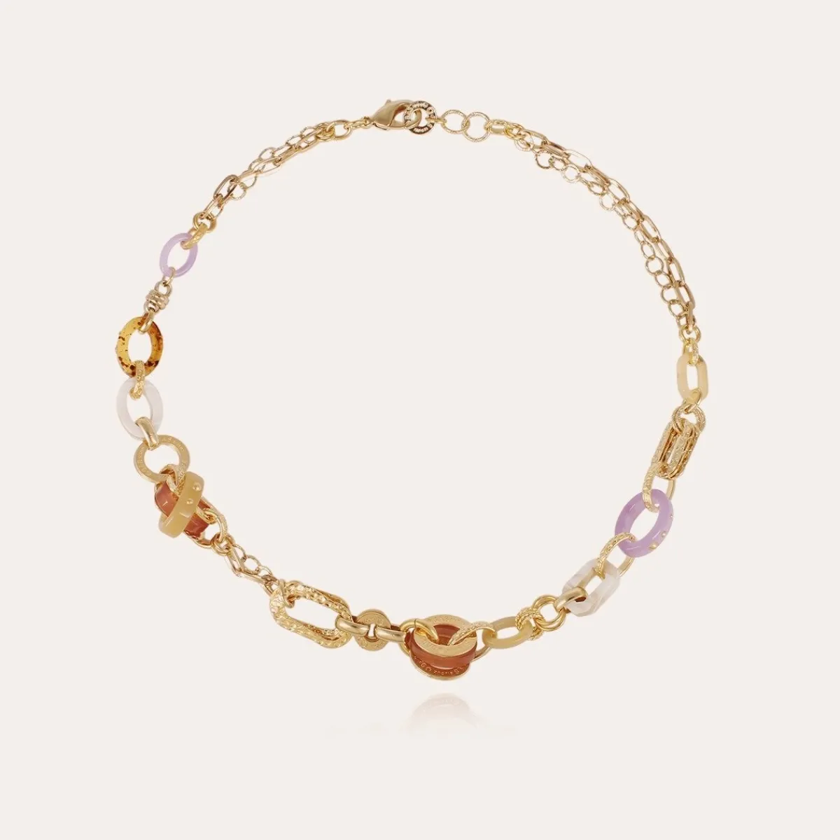 Flash Sale Gas Bijoux Prato necklace acetate gold Purplemultico