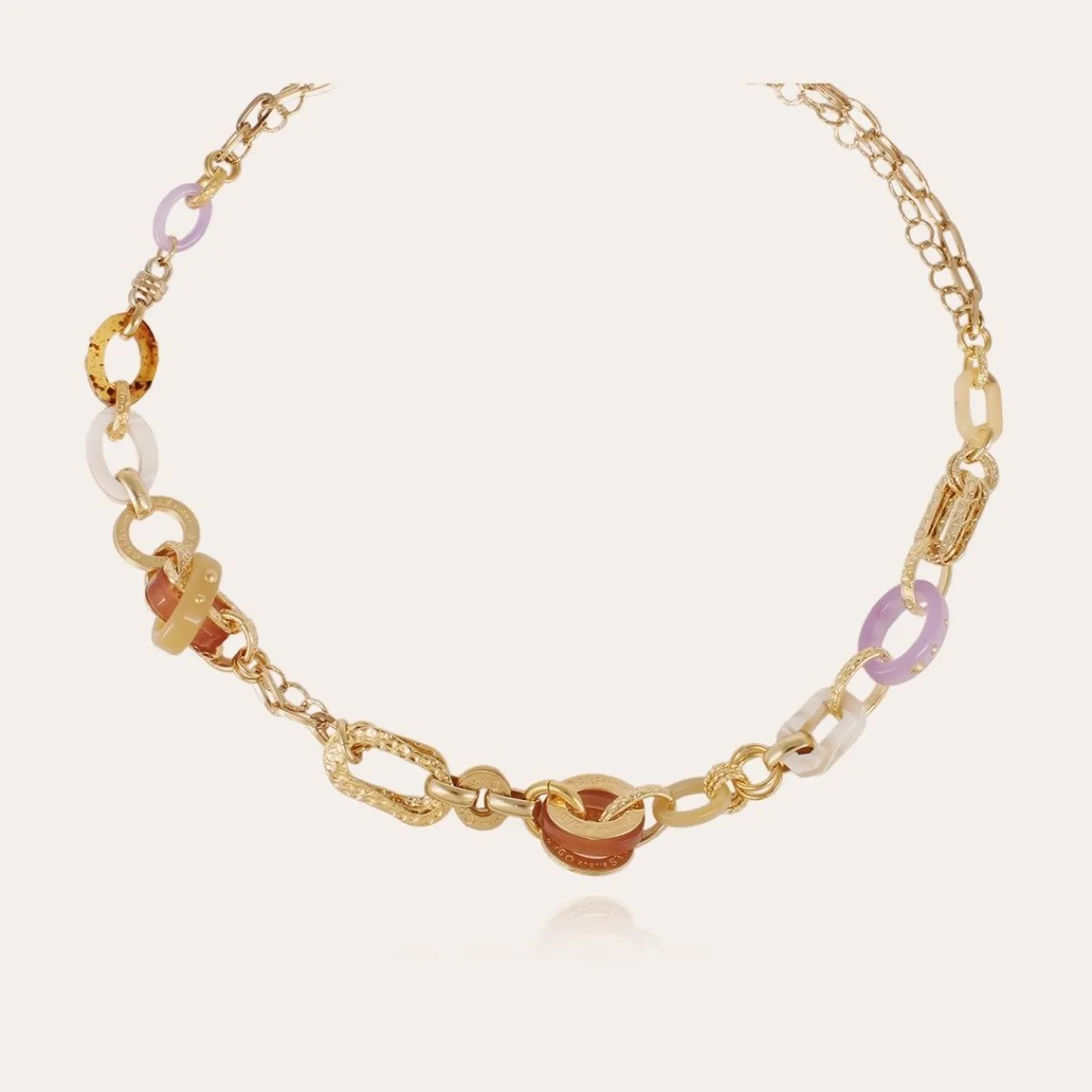 Flash Sale Gas Bijoux Prato necklace acetate gold Purplemultico