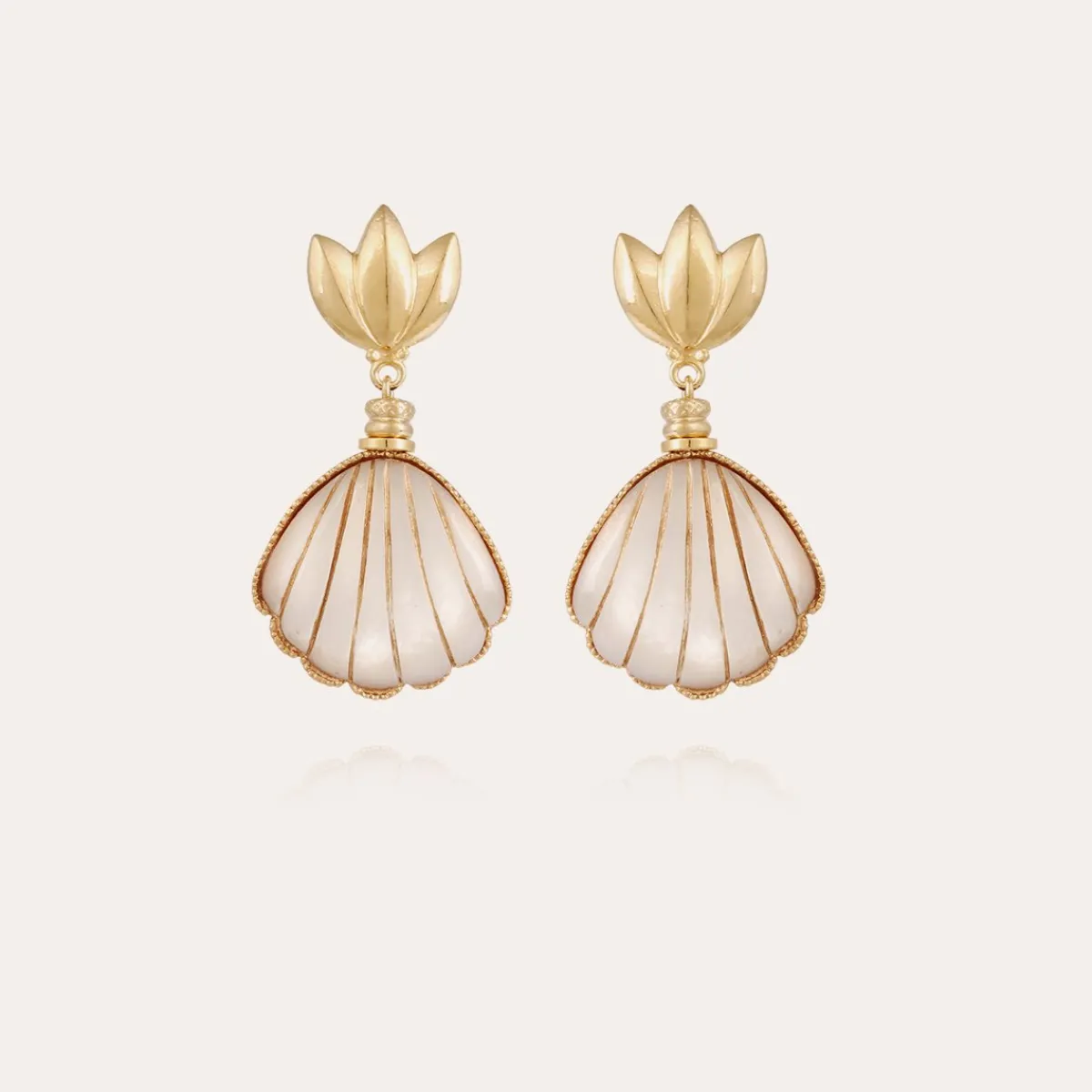 Discount Gas Bijoux Sanibel earrings gold - White Mother-of-pearl Whitemotherofpearl