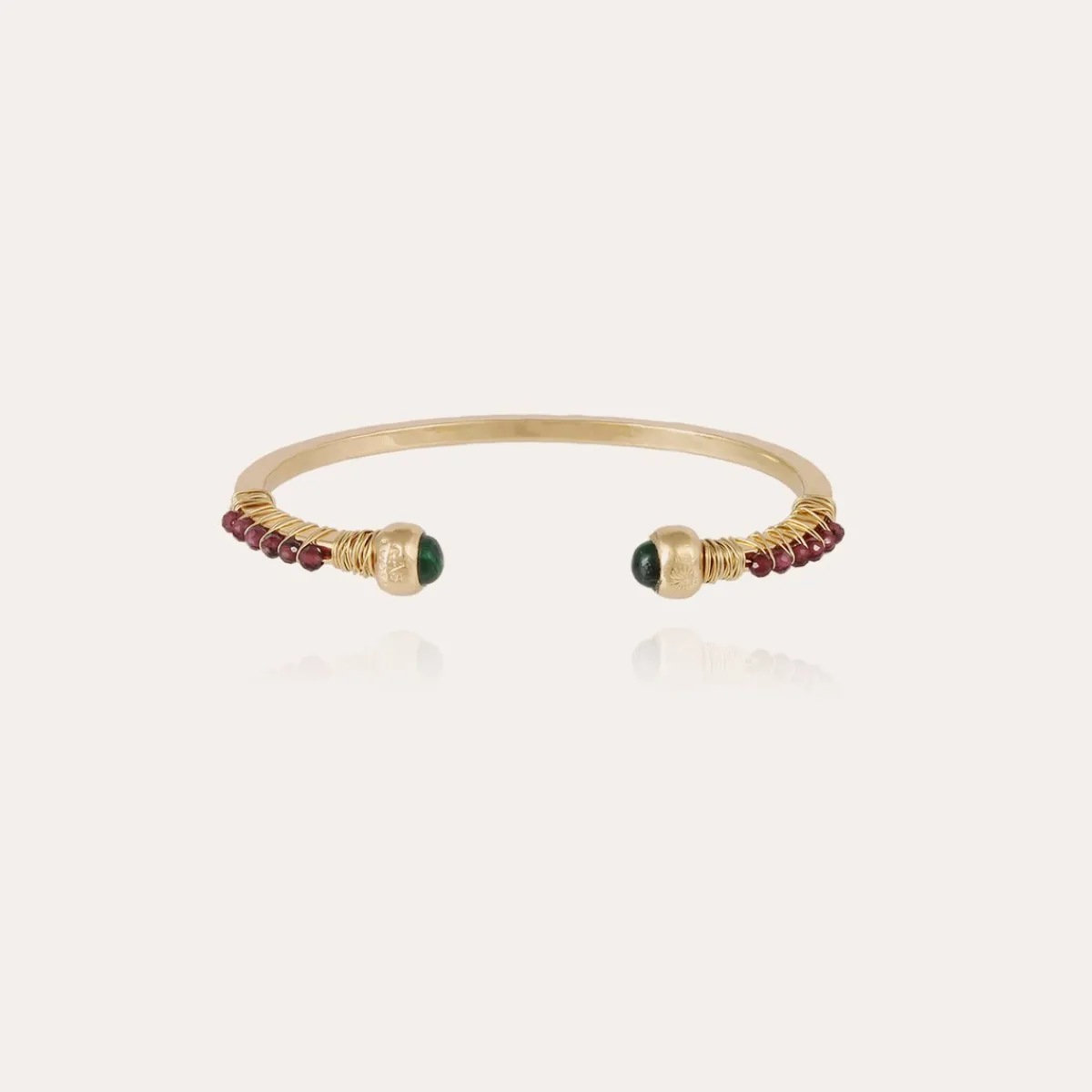 Cheap Gas Bijoux Sari Bis bracelet gold - Malachite