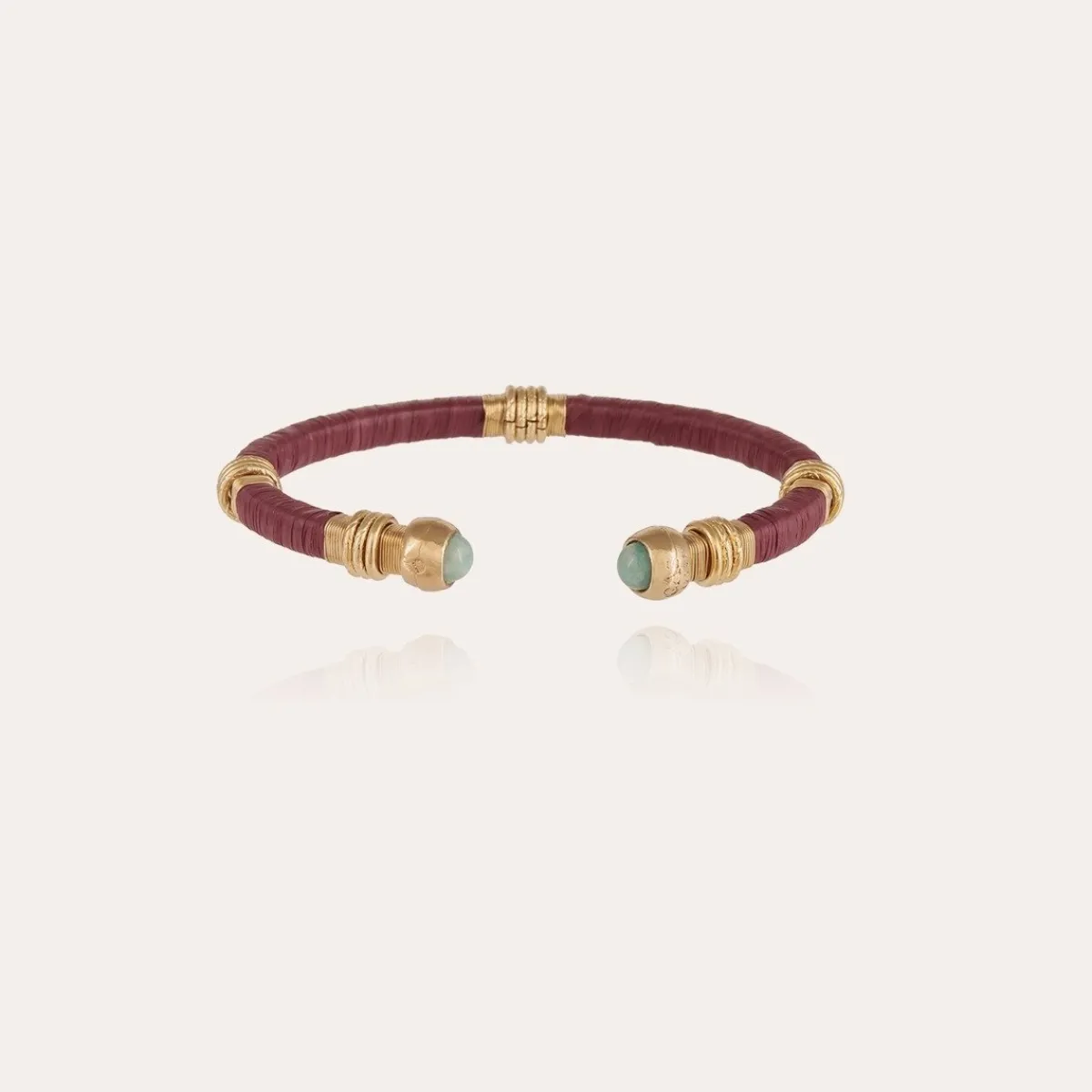 Sale Gas Bijoux Sari raffia bracelet acetate gold Purple