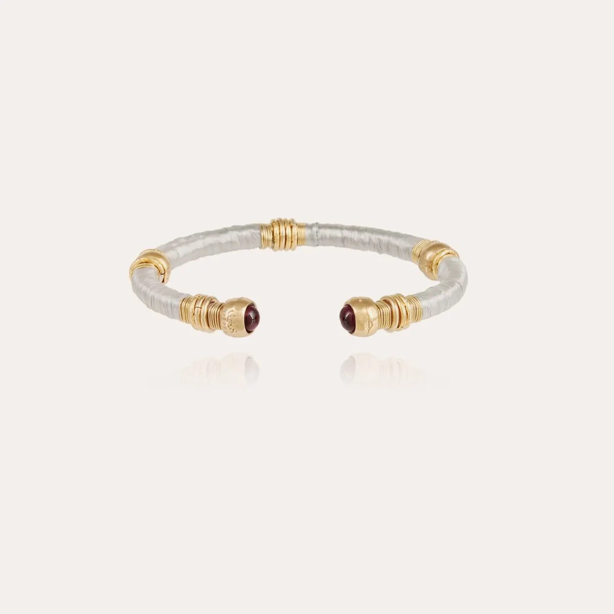 Shop Gas Bijoux Sari raffia bracelet acetate gold Grey