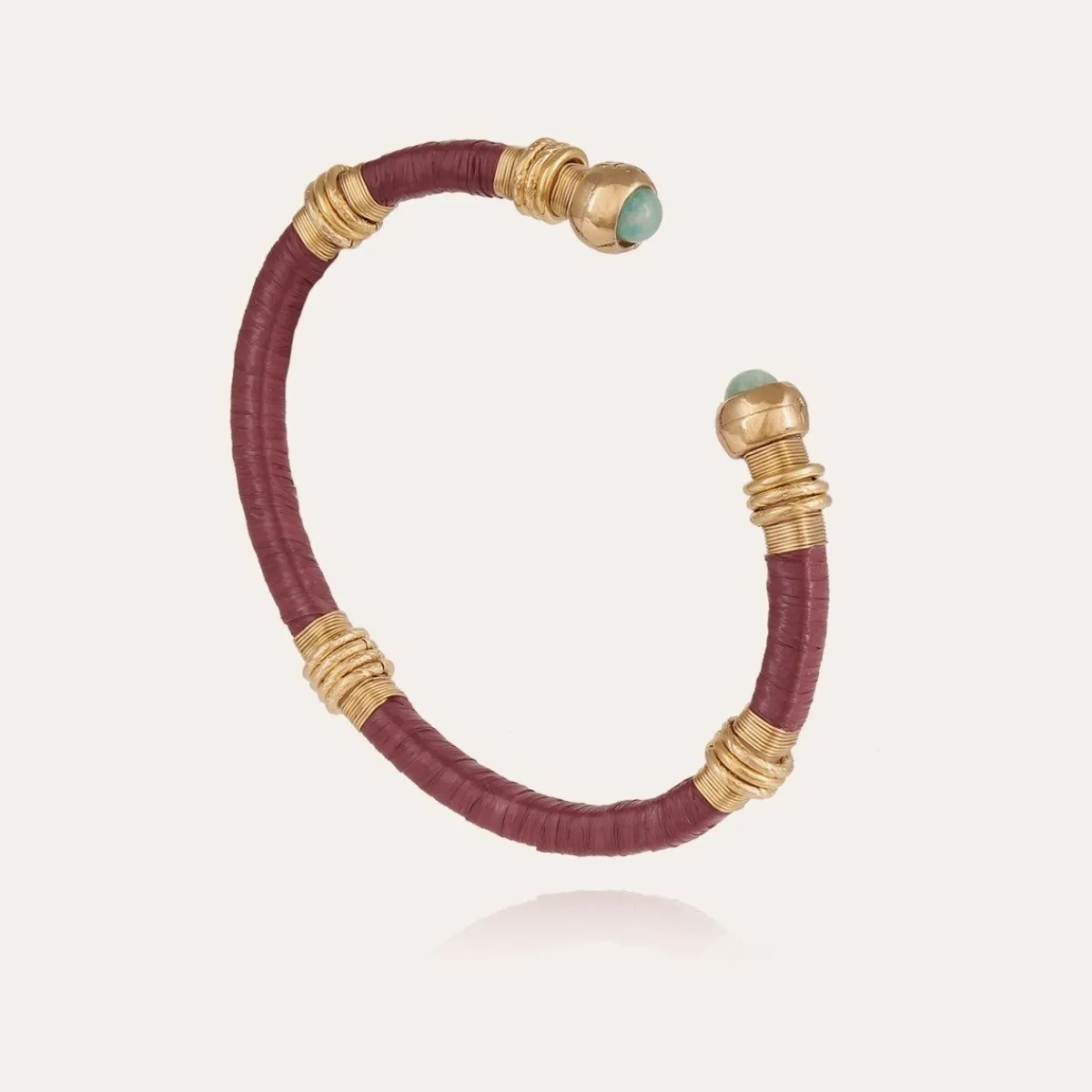 Sale Gas Bijoux Sari raffia bracelet acetate gold Purple