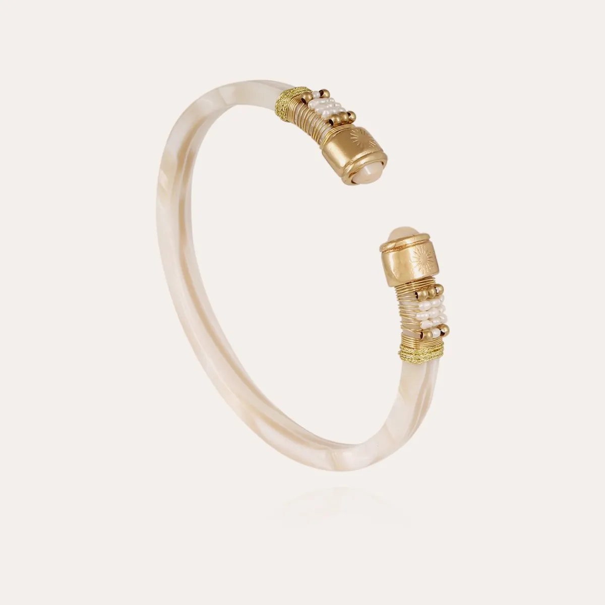 Cheap Gas Bijoux Sarina Bis bracelet acetate gold - Ivory Beigemultico