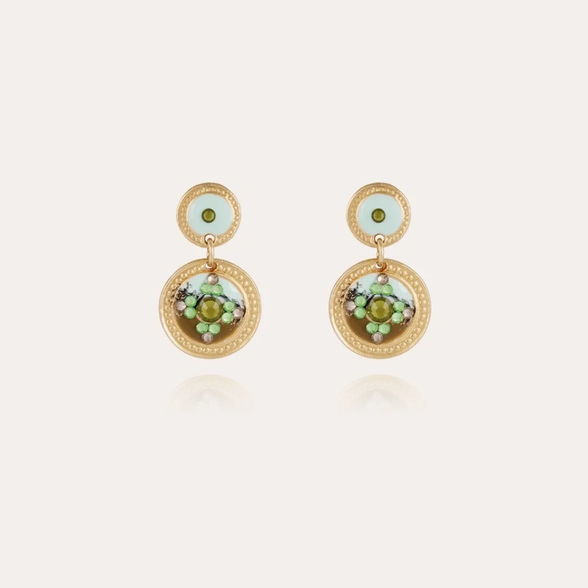 Shop Gas Bijoux Sequin earrings gold Greenmultico