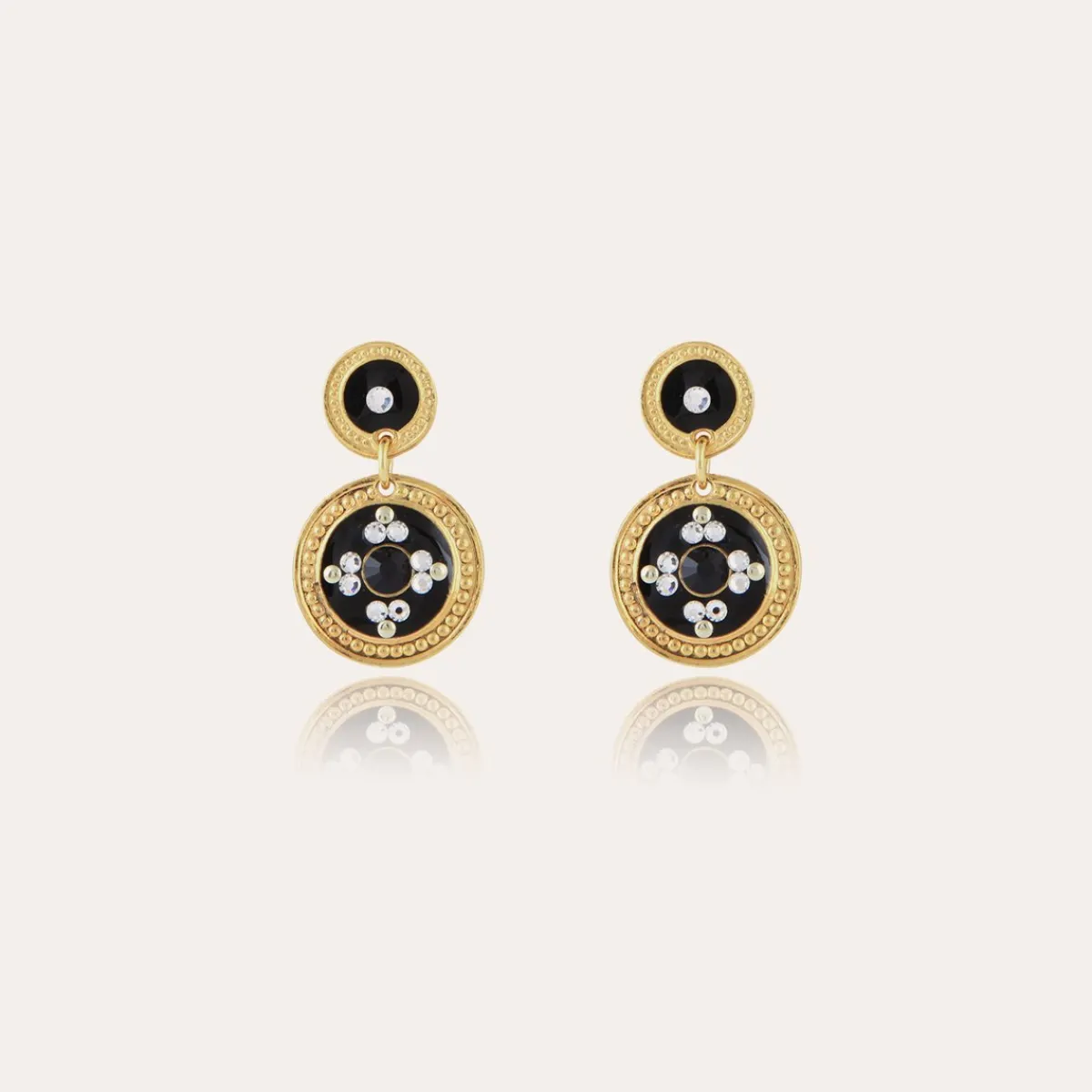 Shop Gas Bijoux Sequin earrings gold Black