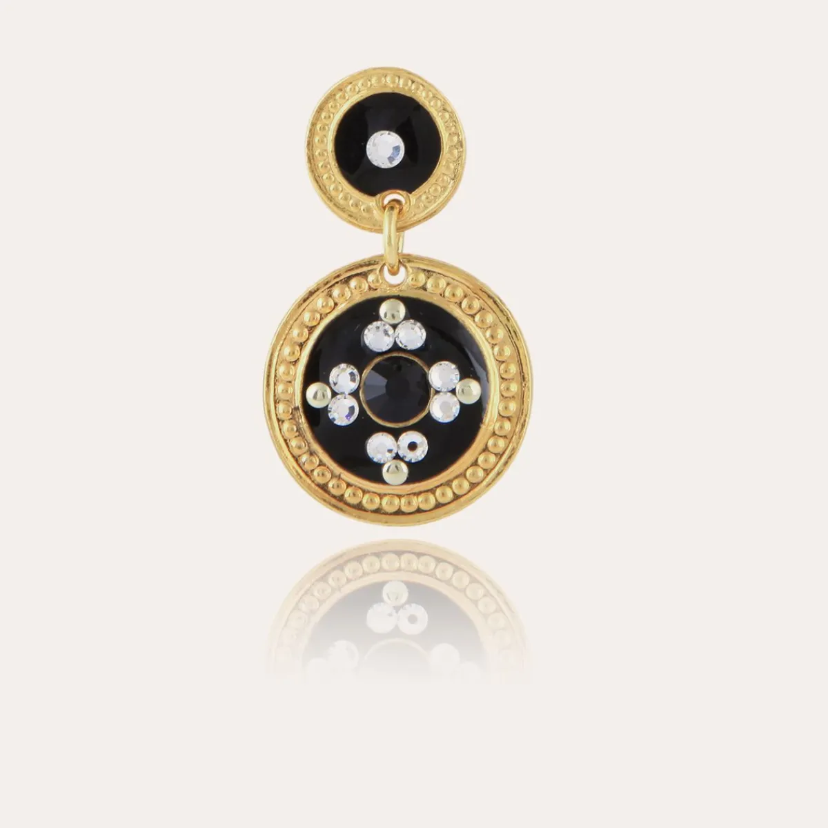 Shop Gas Bijoux Sequin earrings gold Black