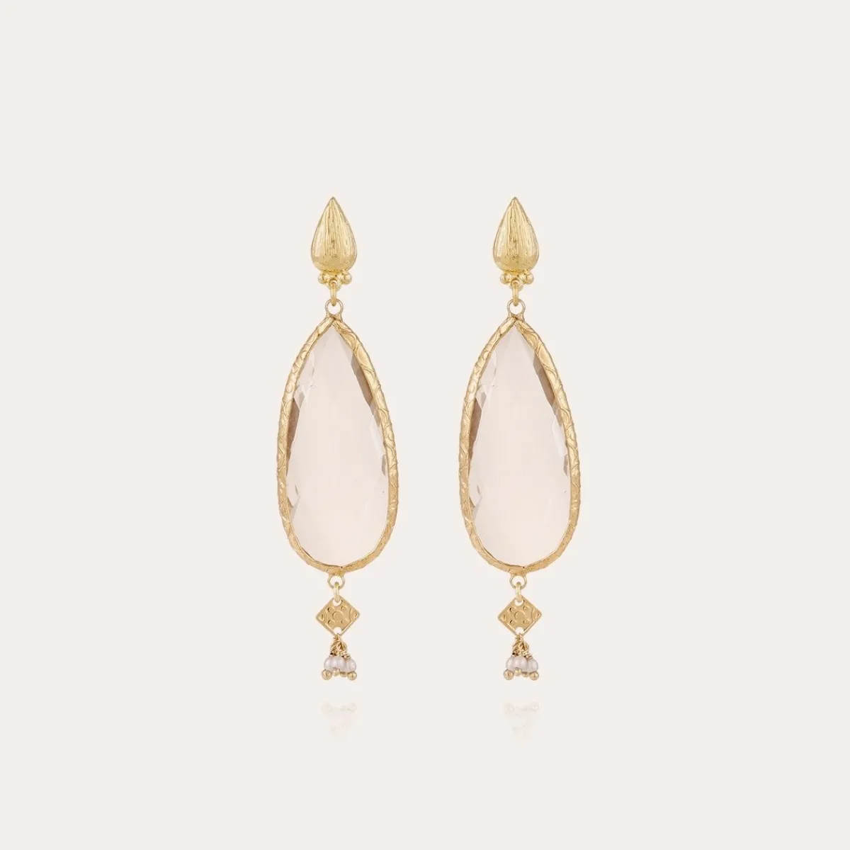 Cheap Gas Bijoux Serti Goutte earrings gold - Crystal