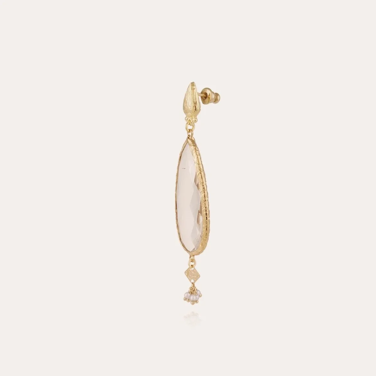 Cheap Gas Bijoux Serti Goutte earrings gold - Crystal