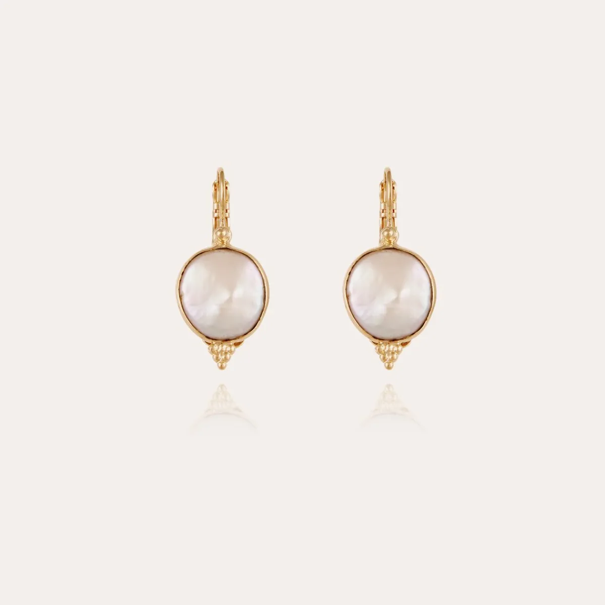 Cheap Gas Bijoux Serti mother-of-pearl earrings gold - White Mother-of-pearl Whitemotherofpearl