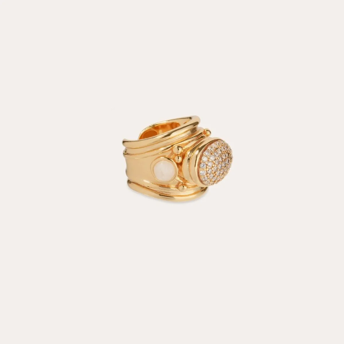 Sale Gas Bijoux Simone strass ring gold - ia Zircon