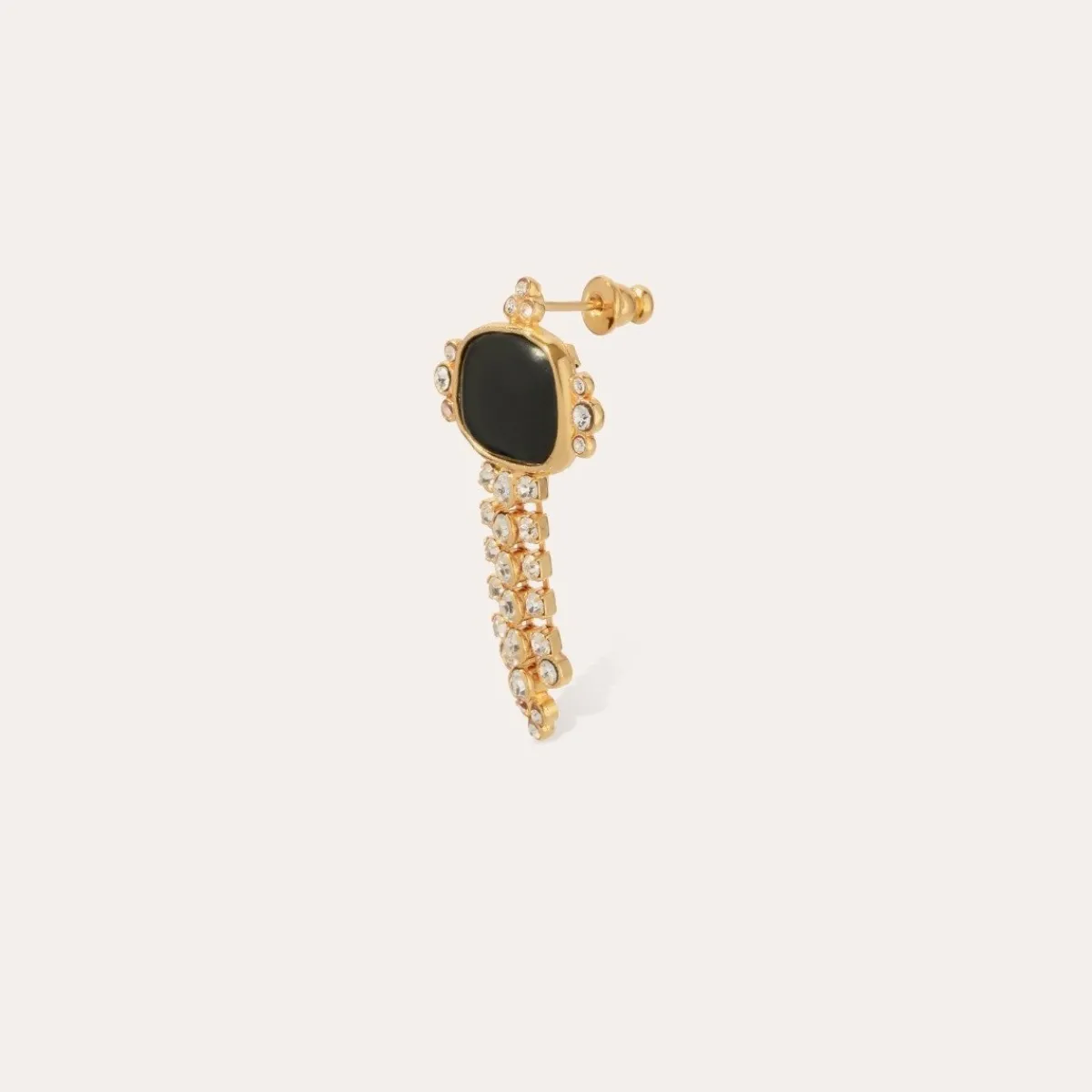 Shop Gas Bijoux Tiki earrings gold - Black Basalt BlackBasalt