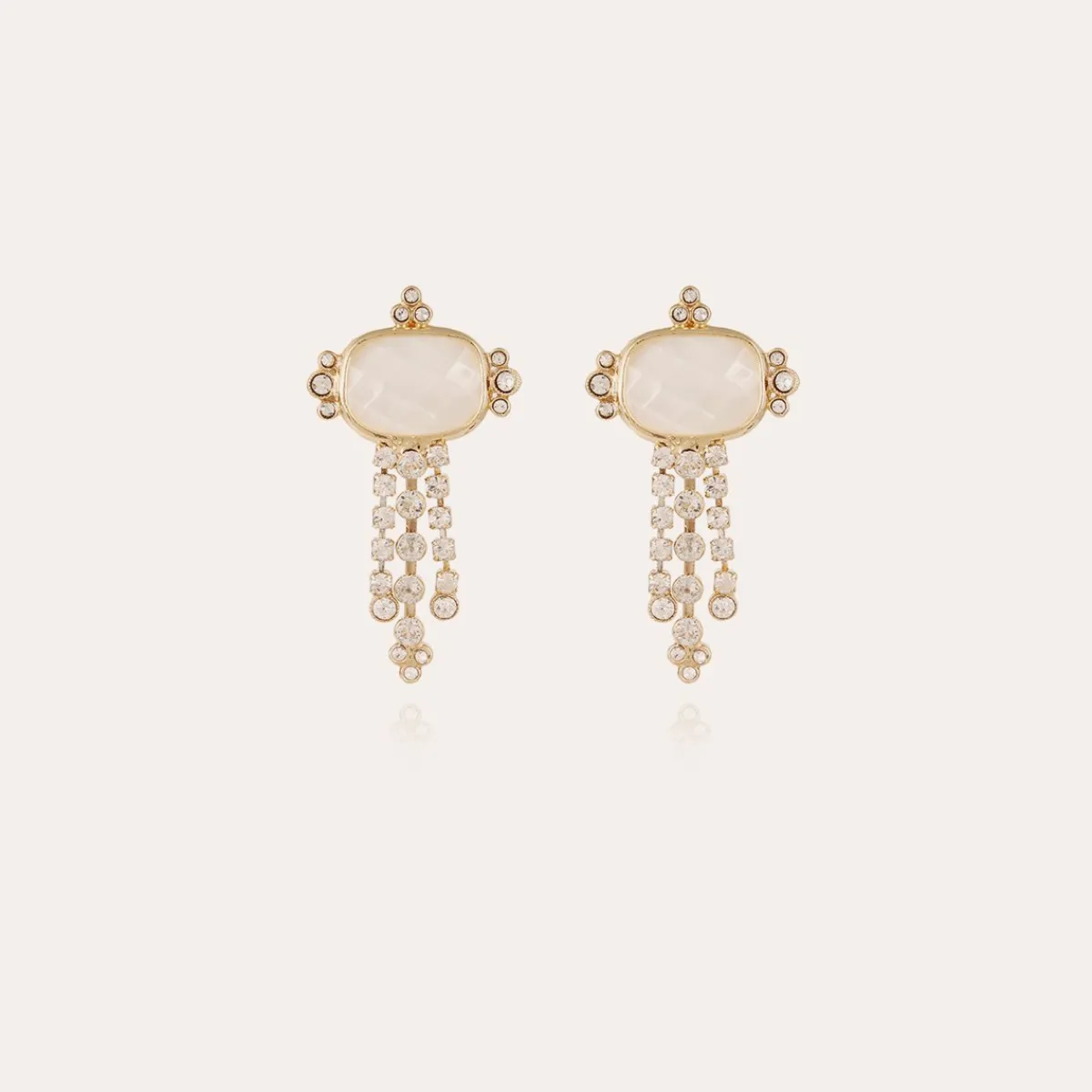 New Gas Bijoux Tiki earrings gold - White Mother-of-pearl Whitemotherofpearl