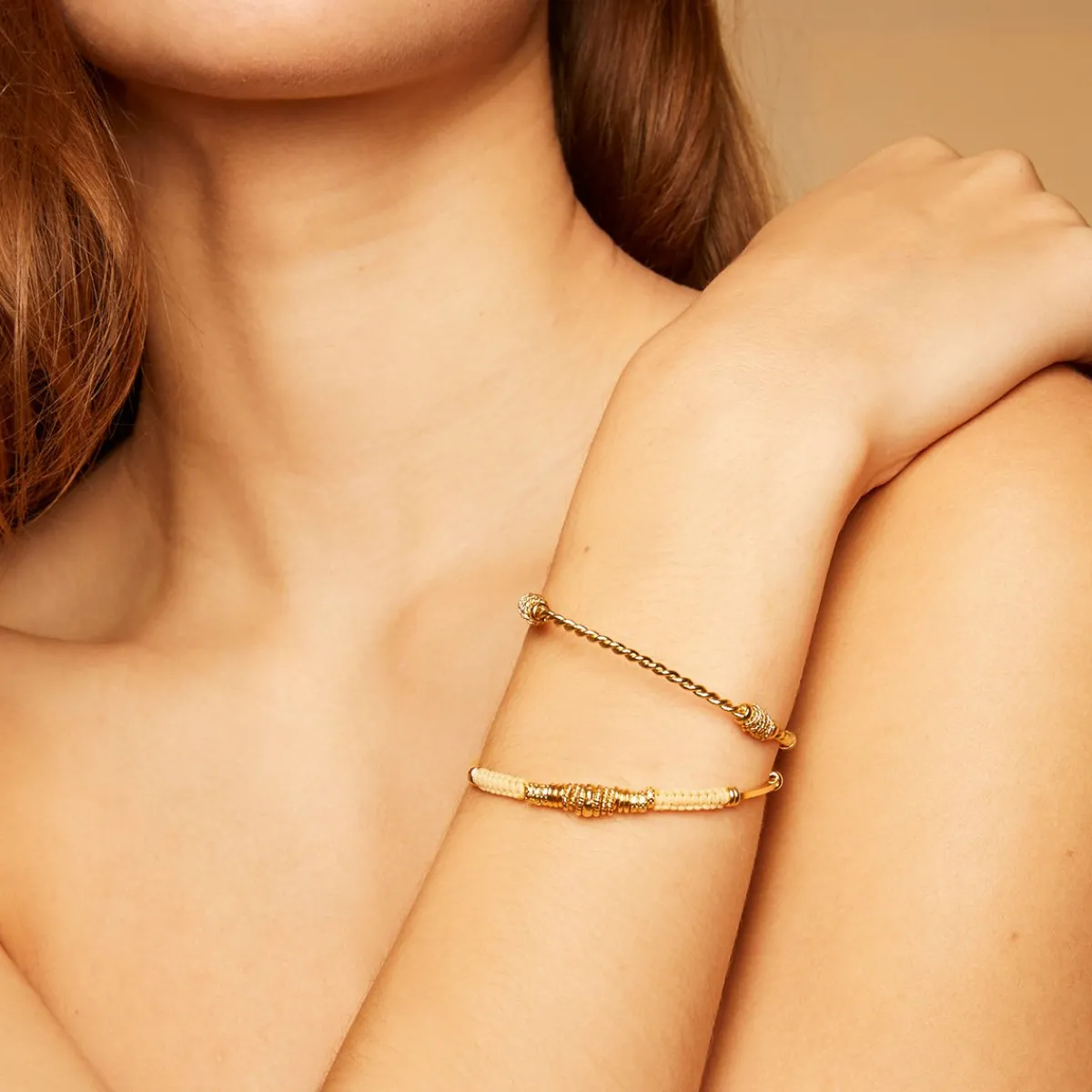 Shop Gas Bijoux Torsade bangle small size gold NOCOLOR