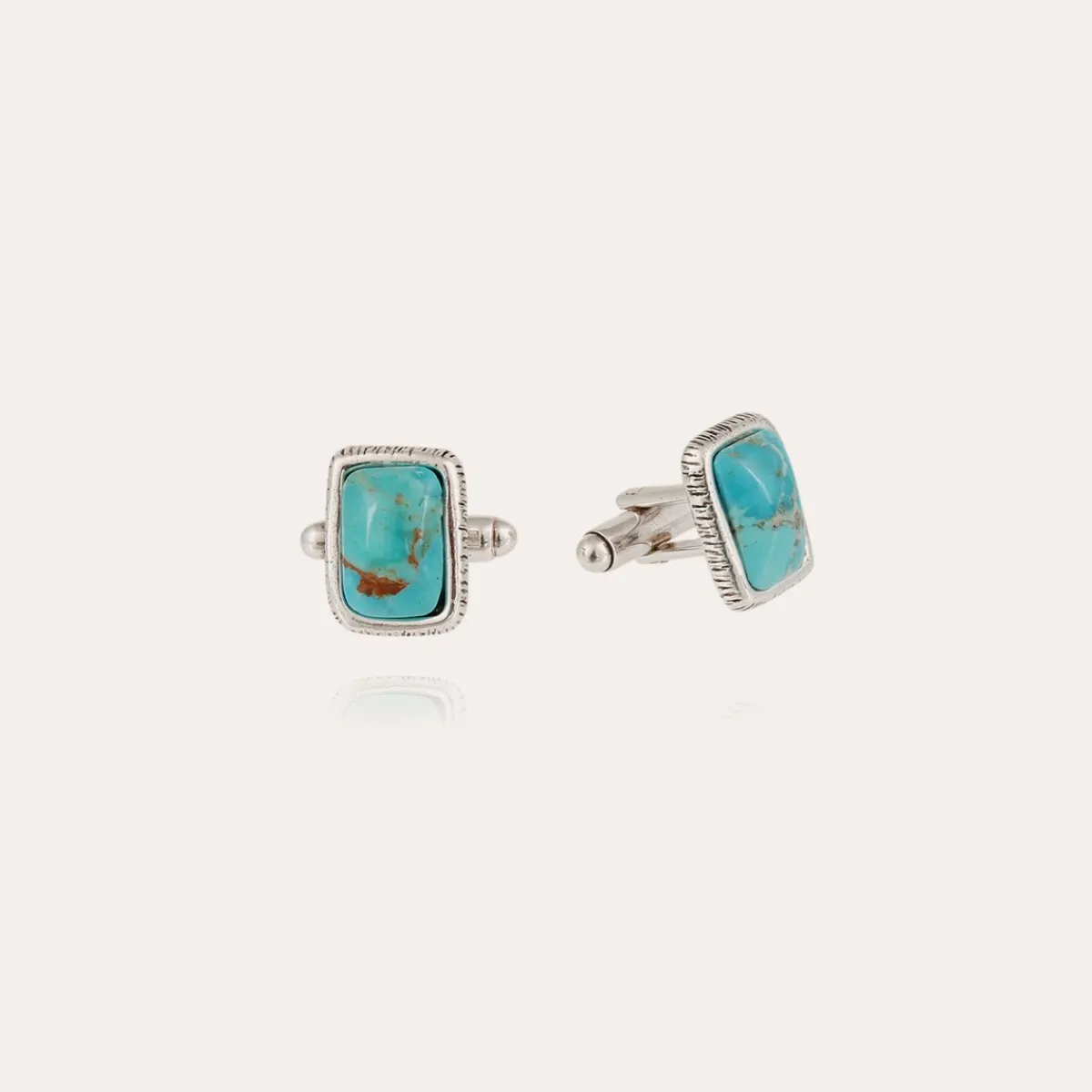 Cheap Gas Bijoux Totem cufflink silver Turquoise