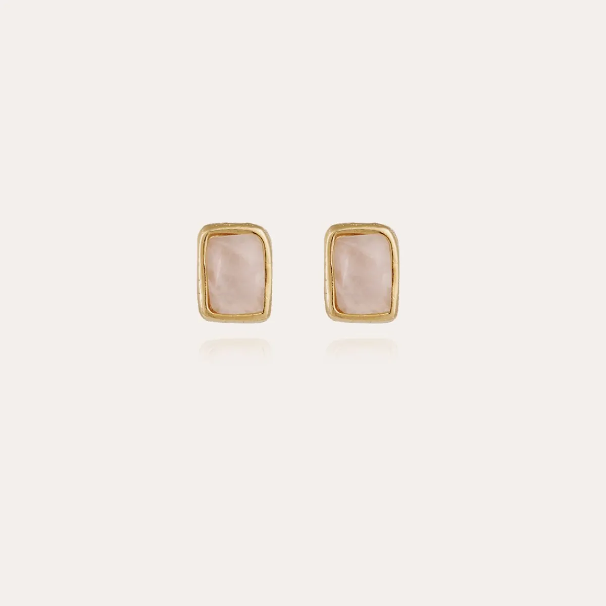 Store Gas Bijoux Totem studs earrings gold - Pink Quartz PinkQuartz