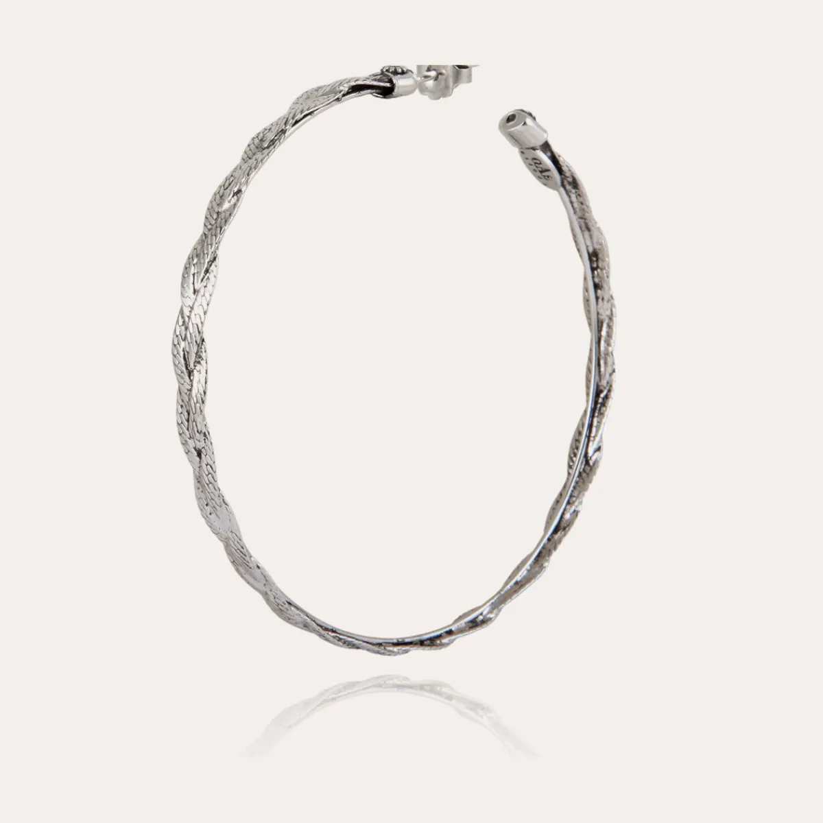 Shop Gas Bijoux Tresse hoop earrings silver NOCOLOR