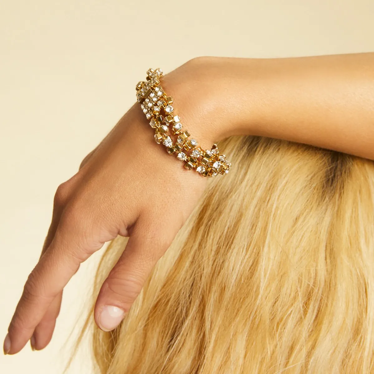 Best Sale Gas Bijoux Trevise double bracelet gold Crystal