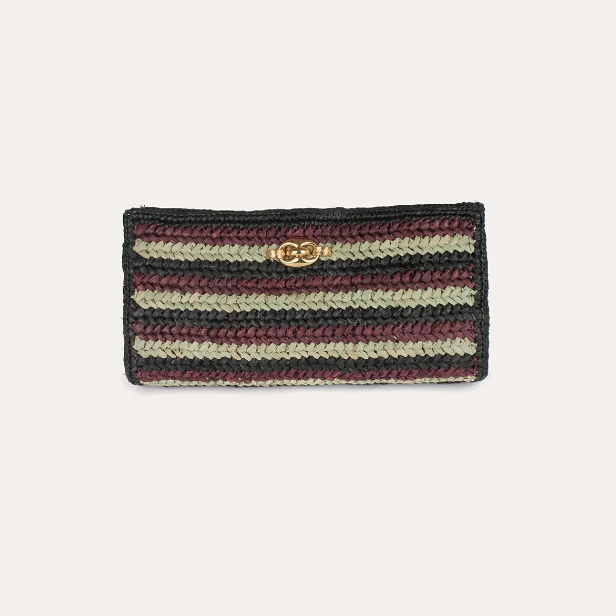 Sale Gas Bijoux Uptown clutch raffia Indigo