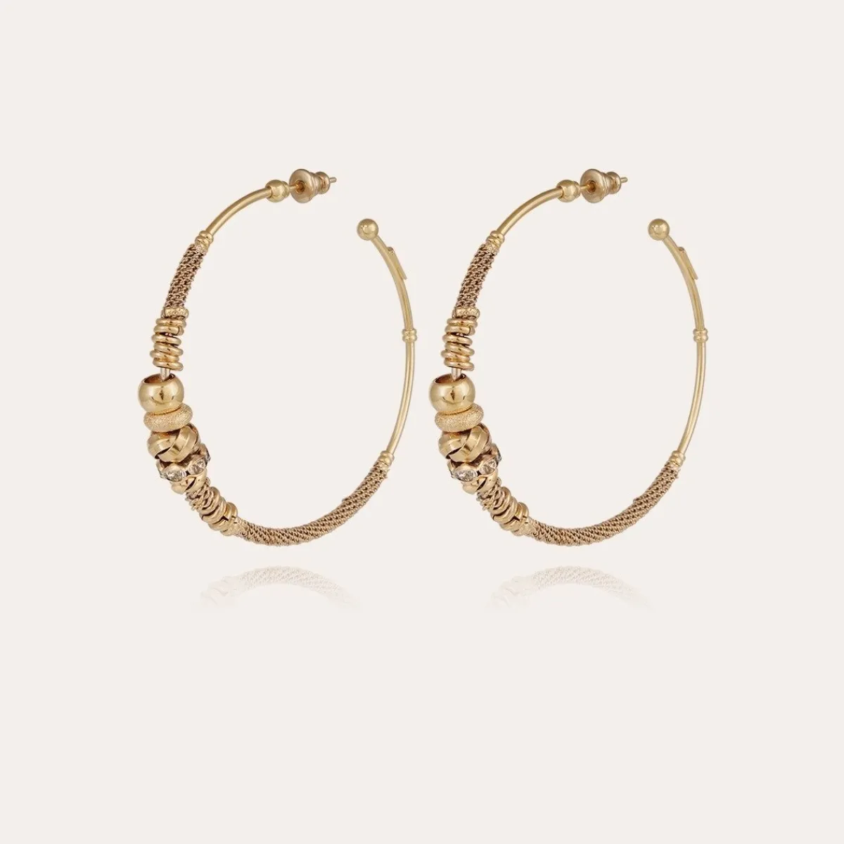 Cheap Gas Bijoux Zizanie strass hoop earrings gold Crystal